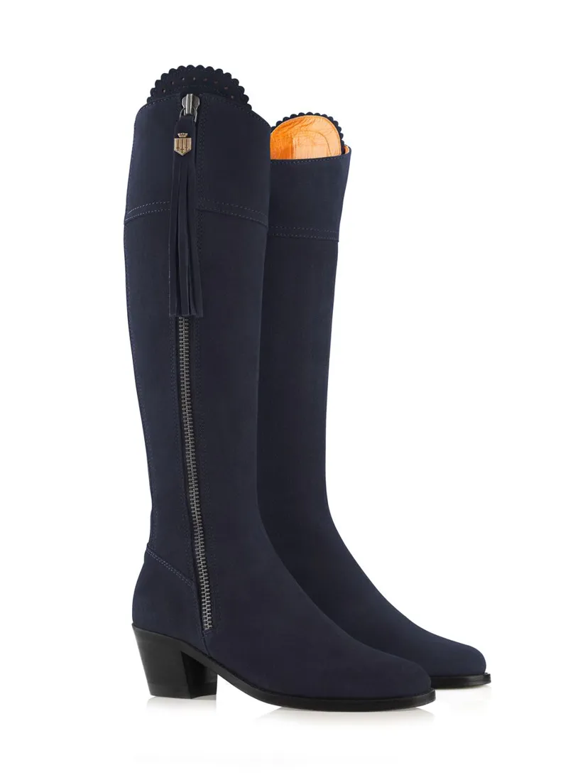 Fairfax and Favor Heeled Regina Suede Narrow Fit Navy-1